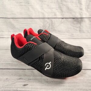 Peloton Altos Cycling Shoes Women's 7 Black Red Indoor Spin (NO CLEATS)